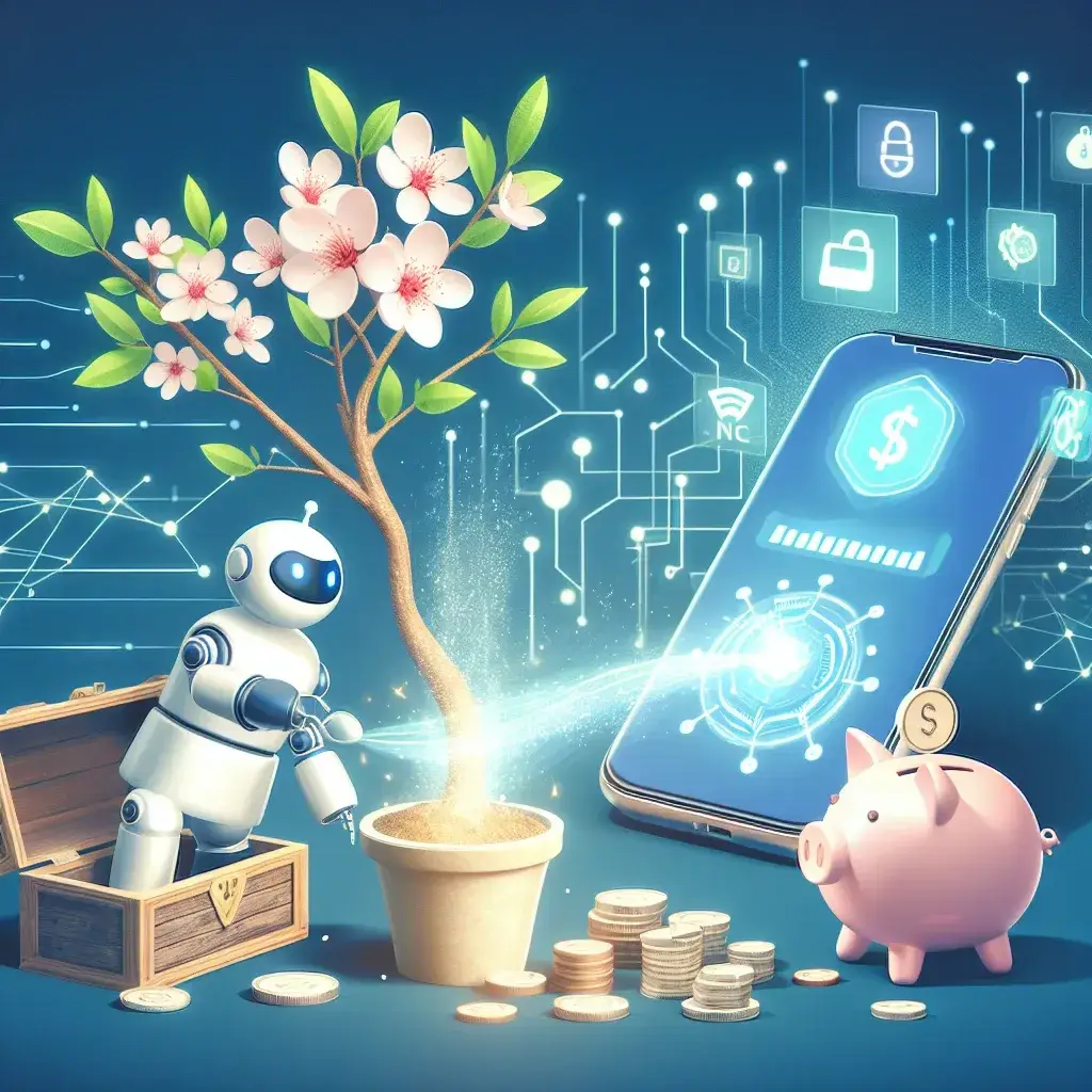 "Apple Wallet app showcasing new AI-powered financial wellness features for U.S. users, highlighting budgeting tools and spending insights."